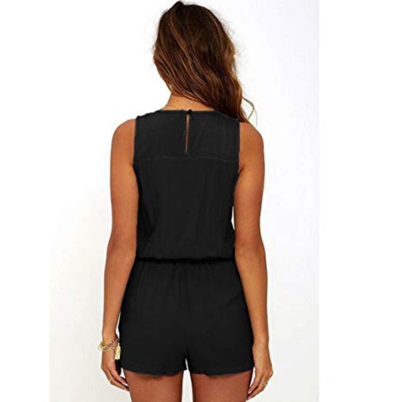 Army Green Drawstring Romper - Picture 2 of 2